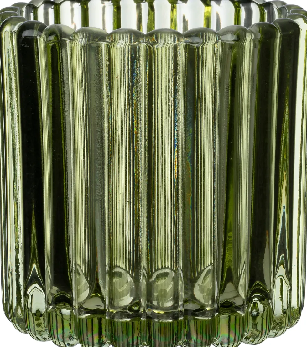 Intratuin waxinelichthouder Ola groen D 7 H 7,5 cm