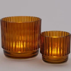 Intratuin waxinelichthouder Ties bruin D 12 H 12 cm