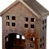 Intratuin waxinelichthouder Alain bruin 10,2 x 6,5 x 14,6 cm