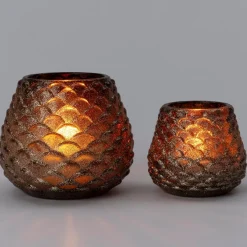 Intratuin waxinelichthouder Sino bruin D 10 H 8,6 cm