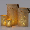 Intratuin waxinelichthouder Fetu sterren wit / goud D 8 H 10 cm
