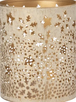 Intratuin waxinelichthouder Fetu sterren wit / goud D 8 H 10 cm
