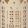 Intratuin waxinelichthouder Lendo huisjes wit / goud D 8 H 10 cm