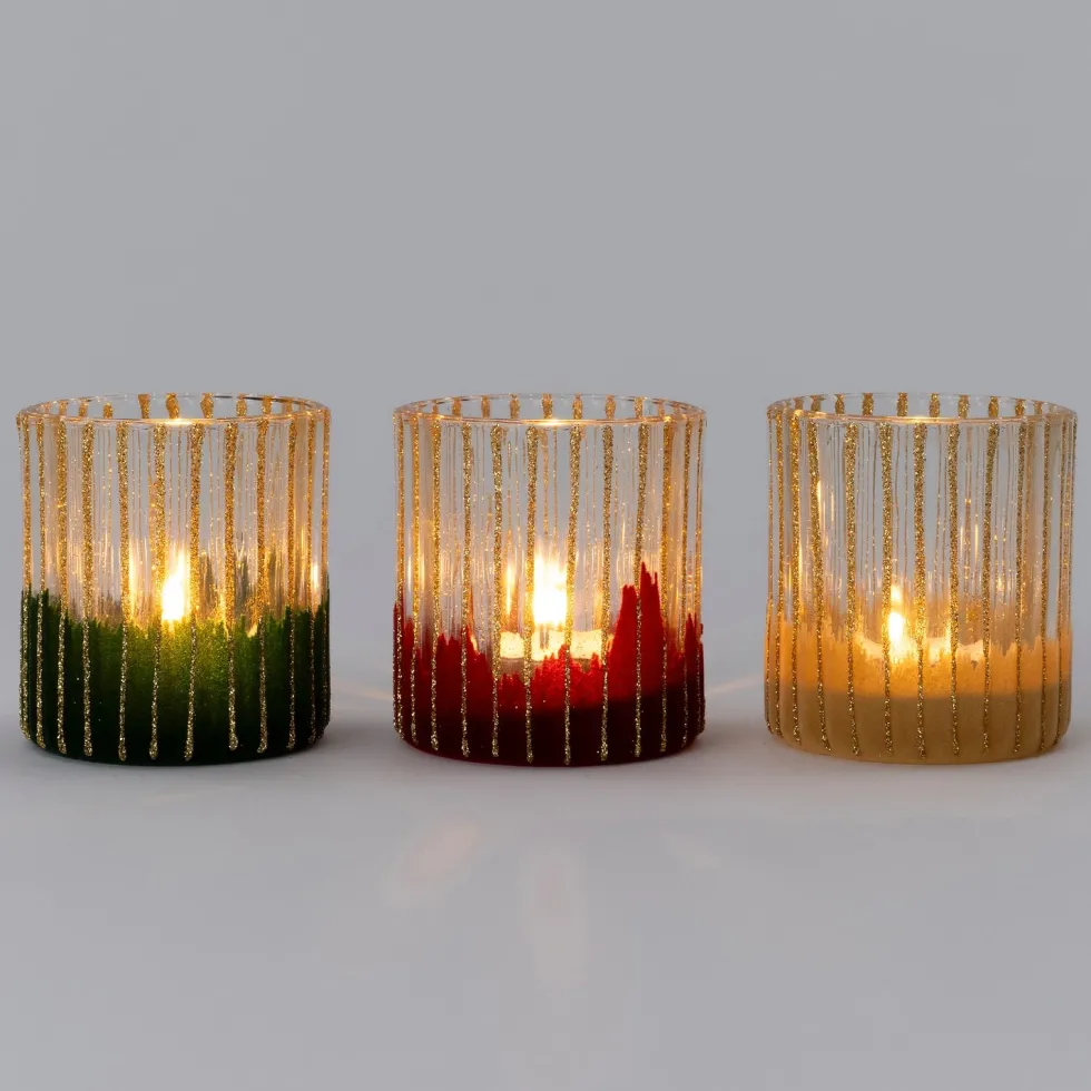 Intratuin waxinelichthouder Loughmore groen D 7 H 8 cm