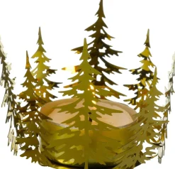 Intratuin waxinelichthouder kerstboom goud D 16,5 cm