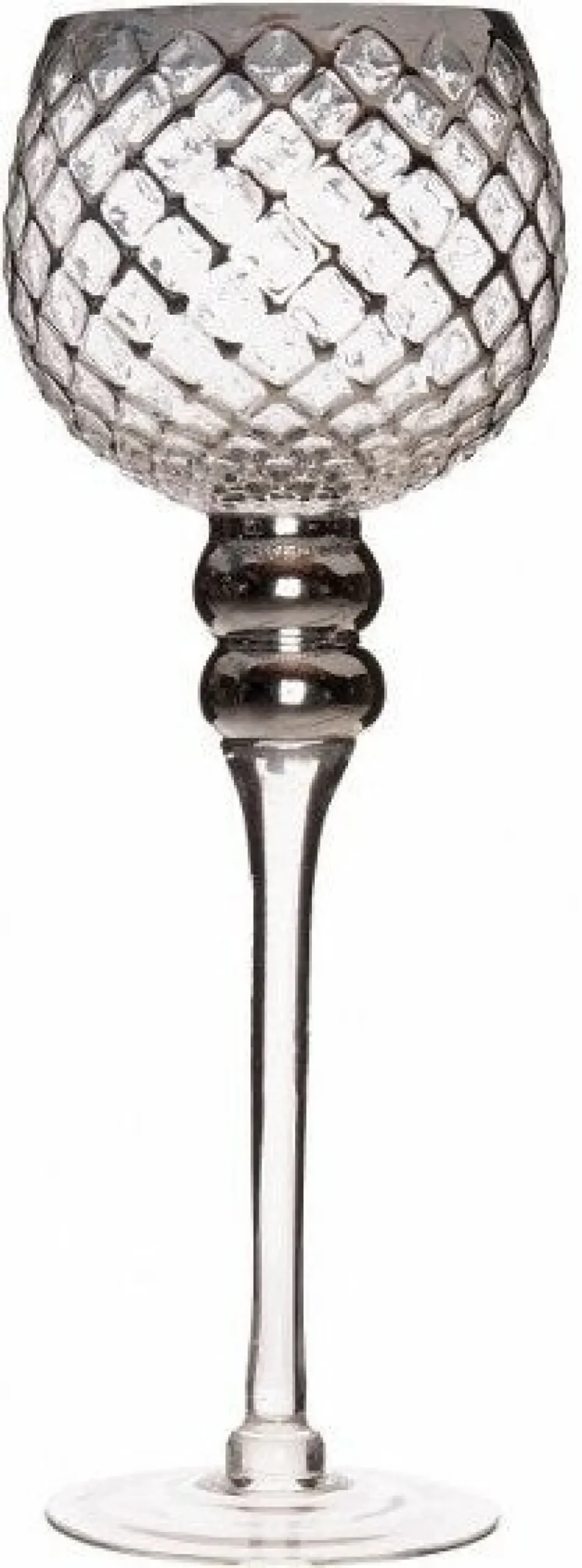 Intratuin waxinelichthouder op voet Coby zilver D 12 H 30 cm