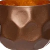 Intratuin waxinelichthouder Loki gehamerd koper / goud D 8 H 7 cm