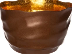 Intratuin waxinelichthouder Loki gegolfd koper / goud D 12 H 11 cm