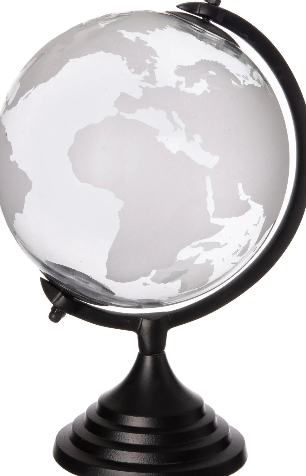 Intratuin wereldbol Juub transparant / zwart 16 x 15 x 25 cm