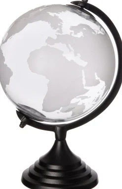 Intratuin wereldbol Juub transparant / zwart 22 x 20 x 32 cm