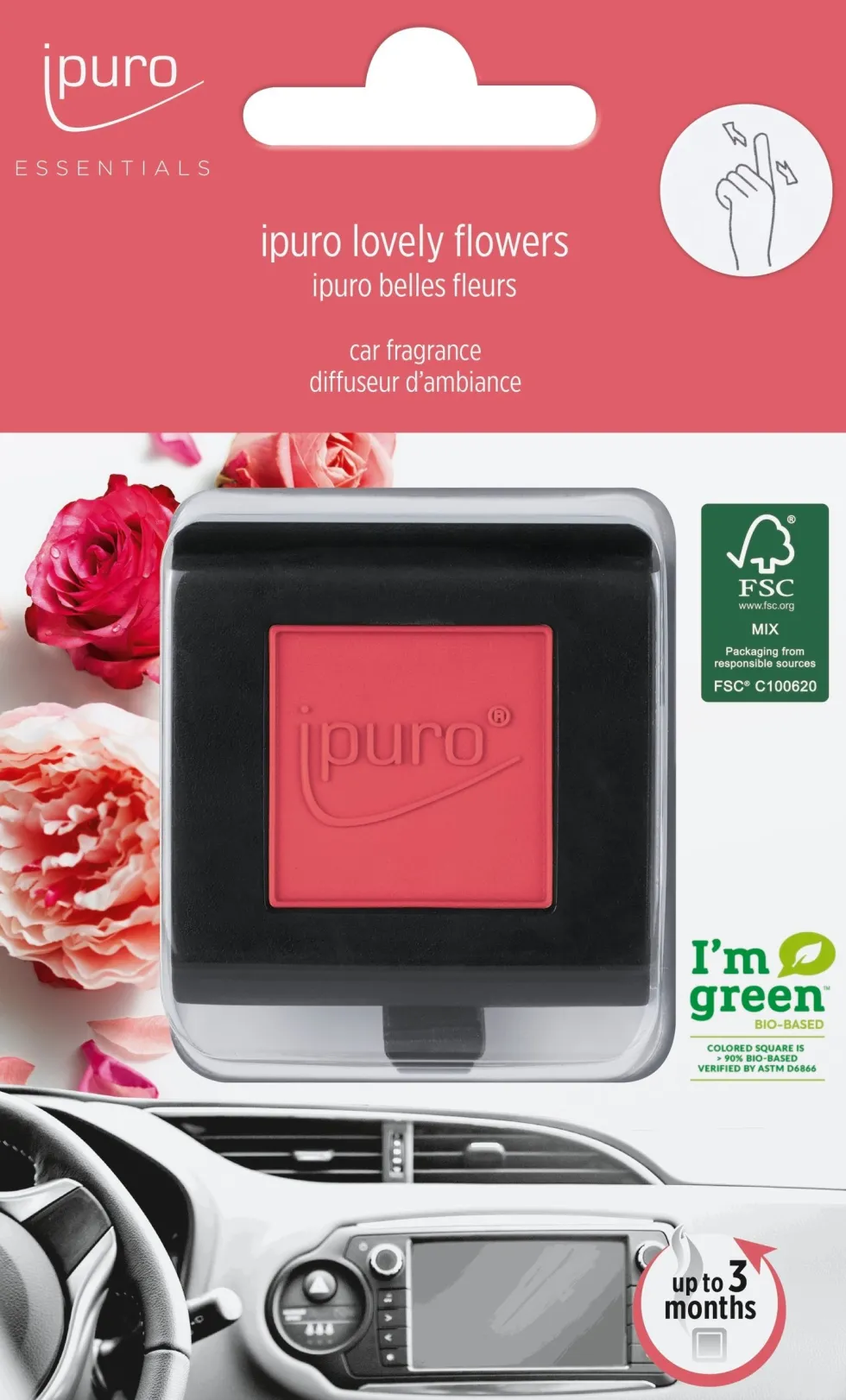 Ipuro autoclip Essentials Lovely Flowers 4 x 4 cm
