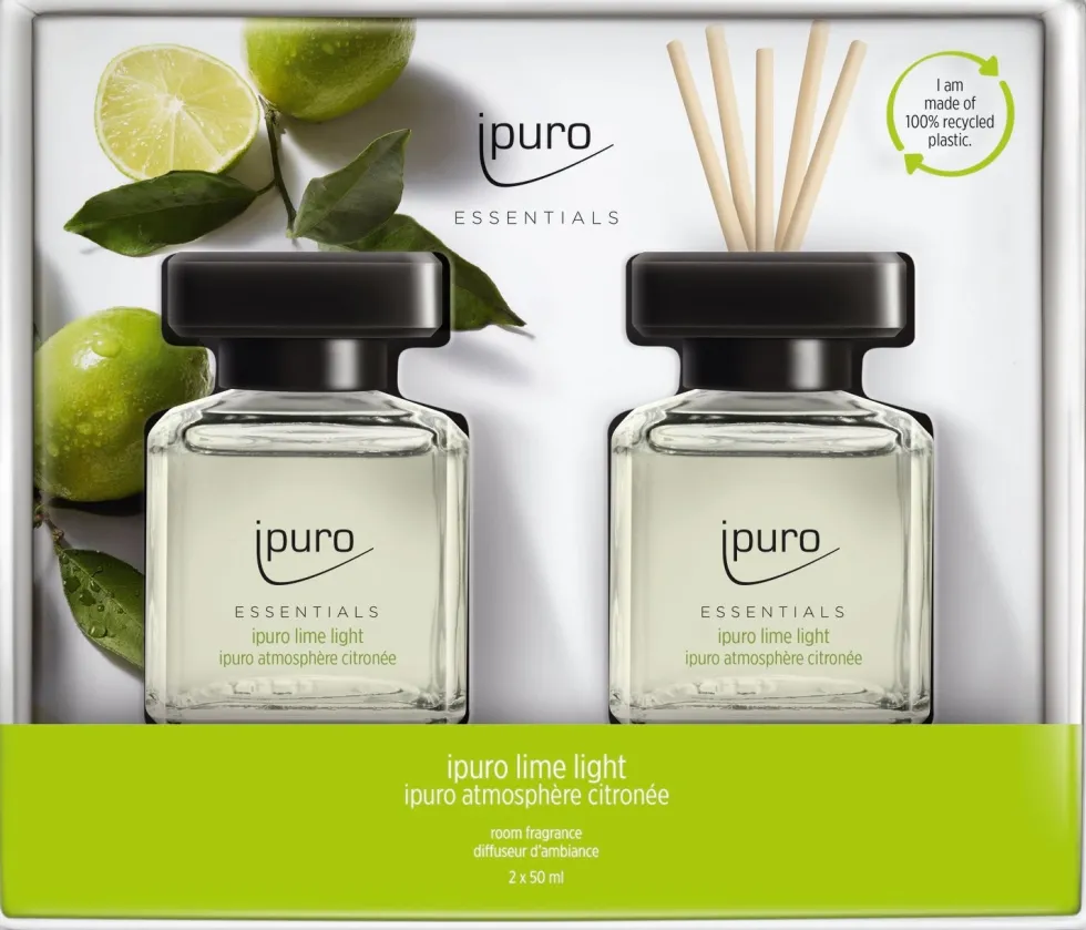 Ipuro geurstokjes Essentials Lime Light 50 ml 2 stuks