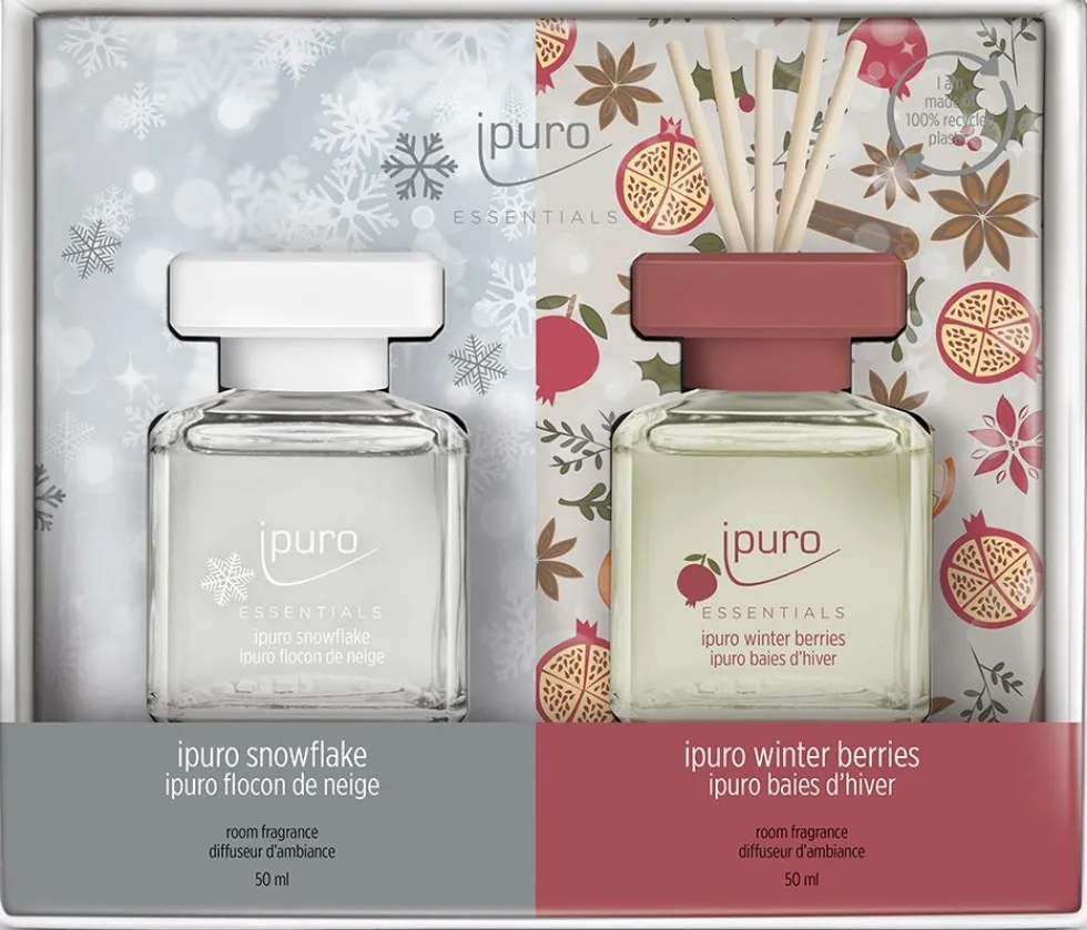 Ipuro geurstokjes Snowflake & Berries fruitig / orientaals 50 ml 2 stuks