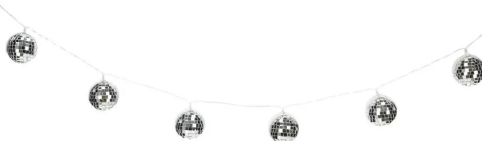 Jens Living lichtsnoer met LED Discoballen zilver 1,65 m 10 stuks