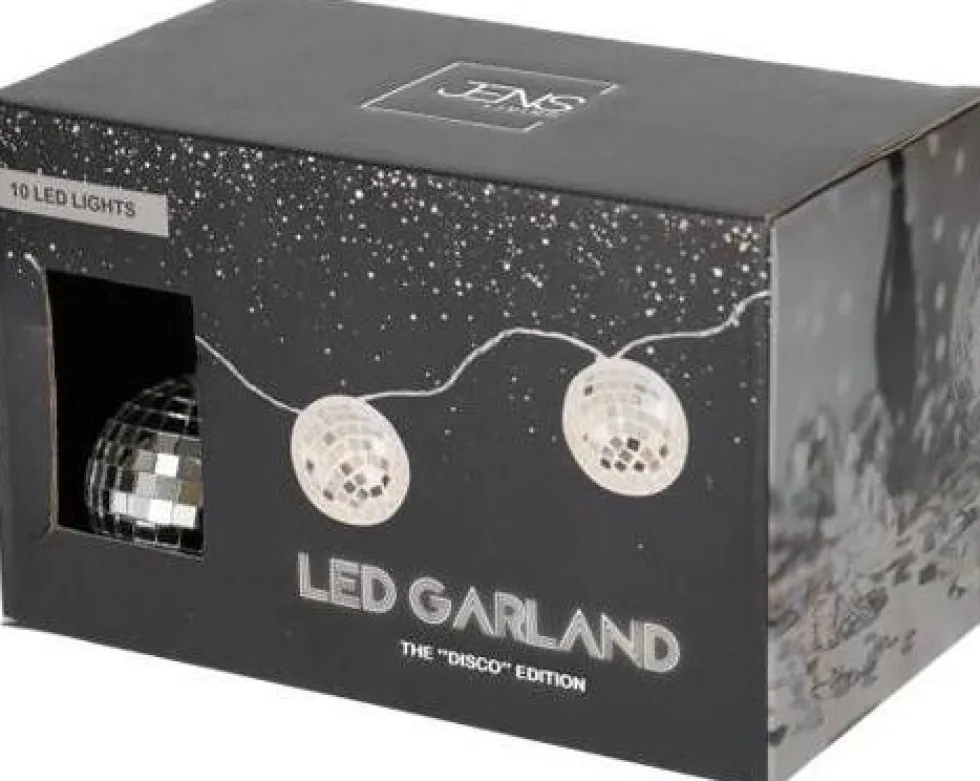 Jens Living lichtsnoer met LED Discoballen zilver 1,65 m 10 stuks