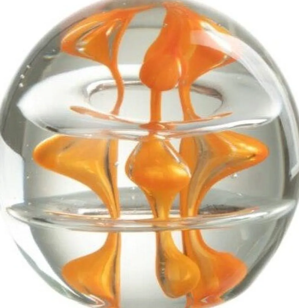J-Line beeld transparant / oranje D 8 H 8 cm