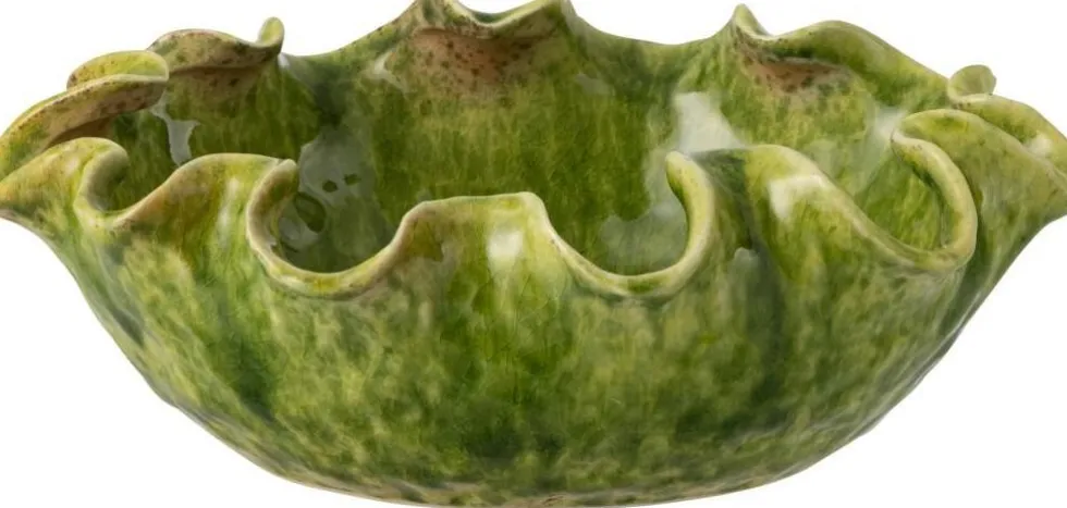 J-Line decoratieschaal Ronny groen 33 x 28,5 x 11,5 cm