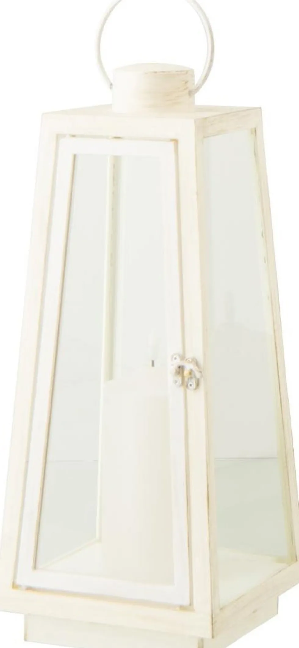 J-Line kandelaar met LED kaars wit 17 x 17 x 40 cm