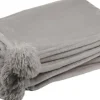 J-Line plaid pompom taupe 170 x 130 cm