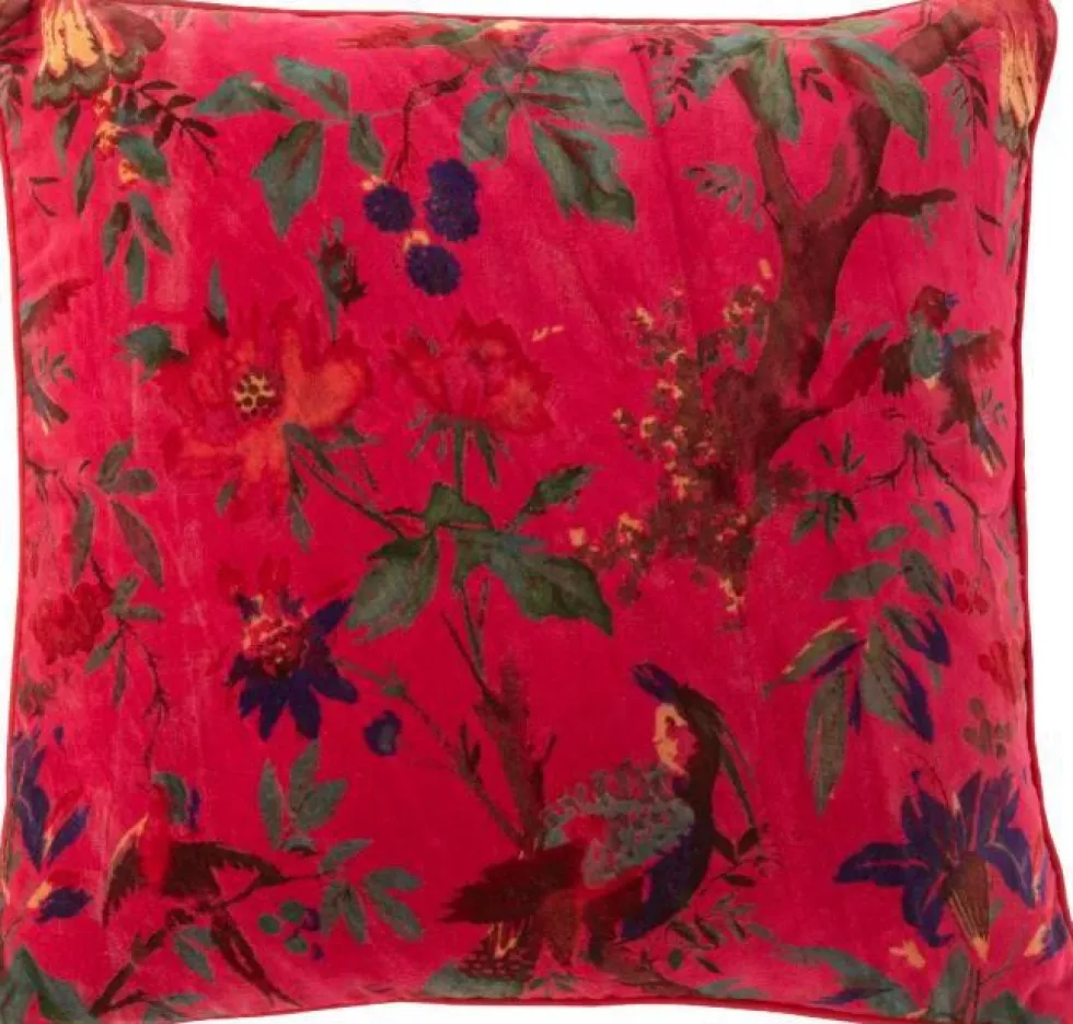 J-Line sierkussen roze / rood 45 x 45 cm