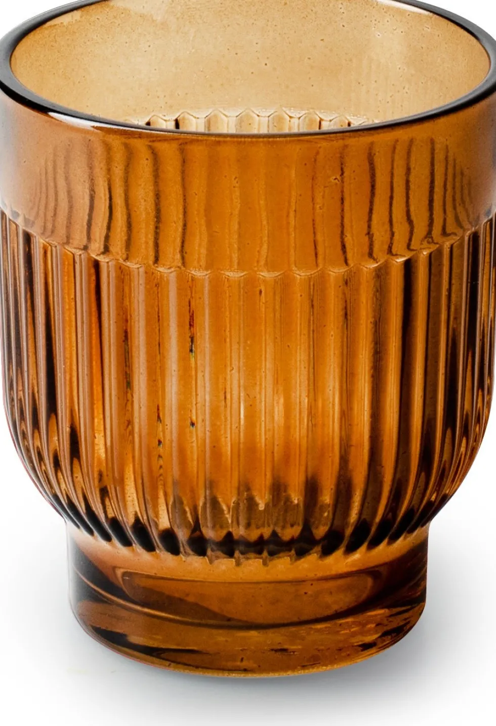 Jodeco waxinelichthouder Dex bruin D 7,5 H 8,5 cm