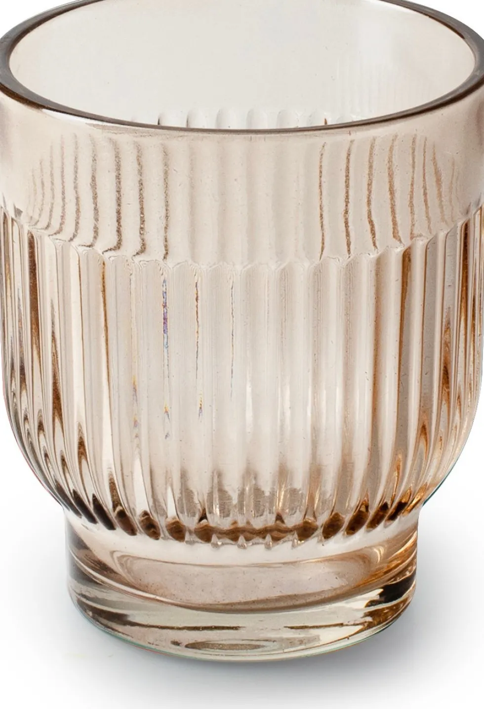 Jodeco waxinelichthouder Dex beige D 7,5 H 8,5 cm