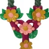 Kandelaar Fleur paars / geel / roze 19,7 x 13,4 x 25,6 cm