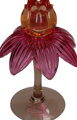 Kandelaar Flora rood / paars D 11 H 17 cm
