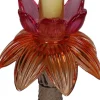 Kandelaar Flora roze / oranje / bruin D 11 H 27 cm