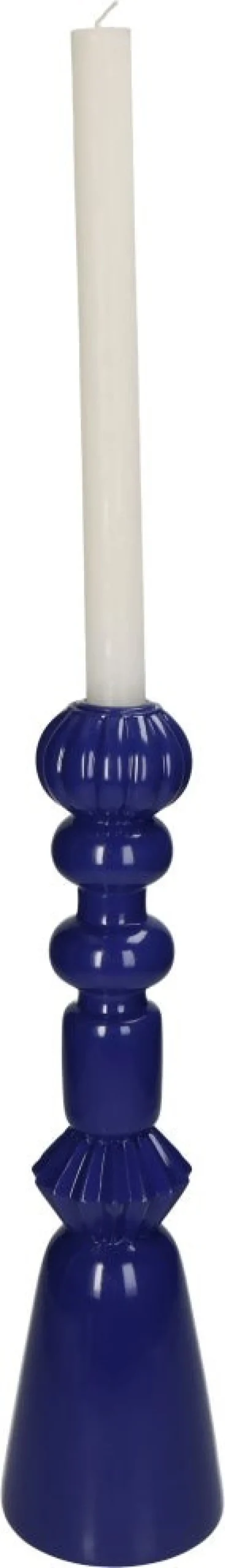 Kandelaar Henry blauw D 10 H 35 cm