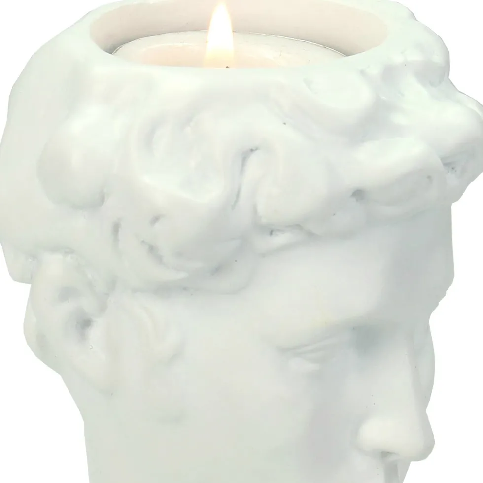 Kandelaar Roman wit 8,8 x 8,5 x 21,5 cm