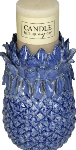 Kandelaar Tia blauw D 13,5 H 21,5 cm