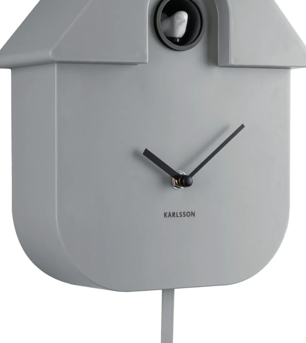 Karlsson wandklok Modern Cuckoo grijs 41 x 21,5 x 8,5 cm