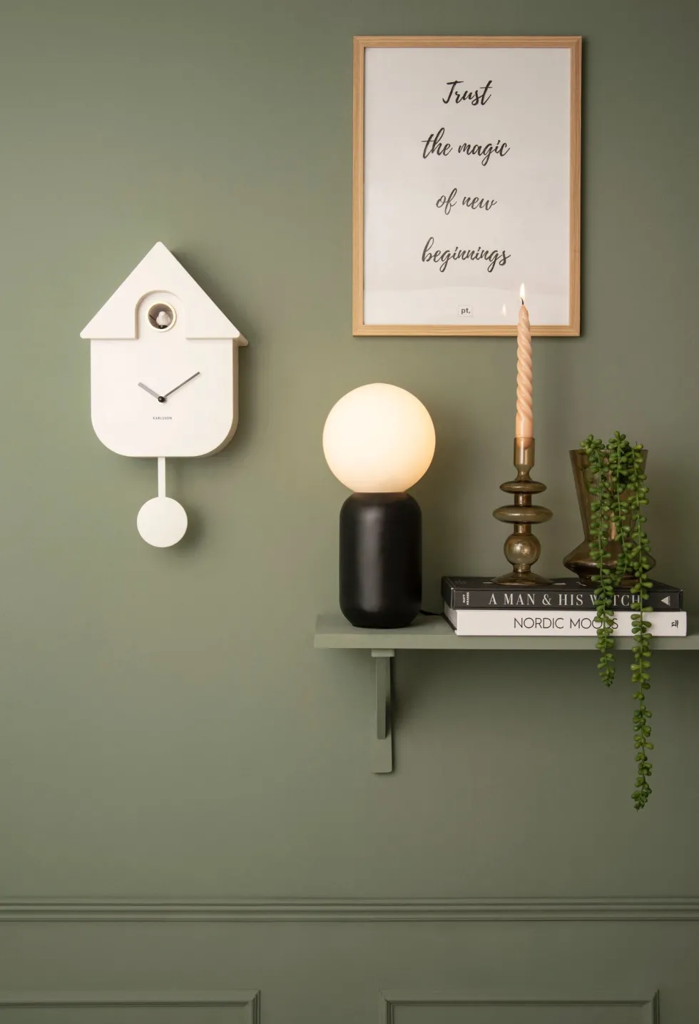 Karlsson wandklok Modern Cuckoo wit 21,5 x 10 x 41 cm