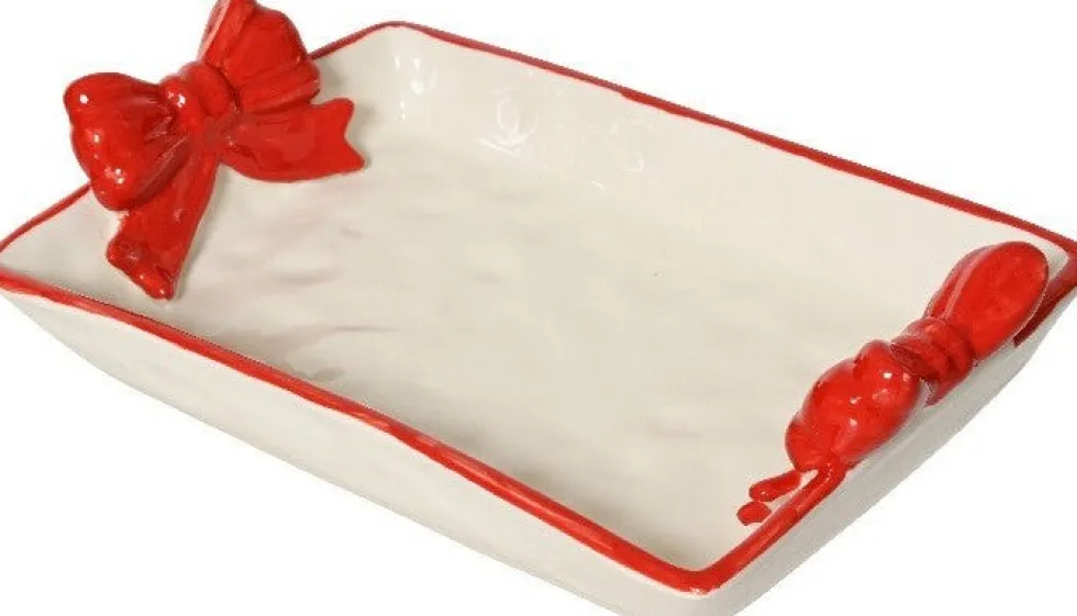 Kitchen Goods & More dienblad Bow wit 24 x 14,5 x 6 cm