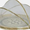 Kitchen Goods & More dienblad met foodcover naturel / blauw D 40 H 24 cm
