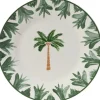 Kitchen Goods & More dinerbord Palm wit / groen D 26,8 H 2,6 cm