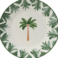 Kitchen Goods & More dinerbord Palm wit / groen D 26,8 H 2,6 cm