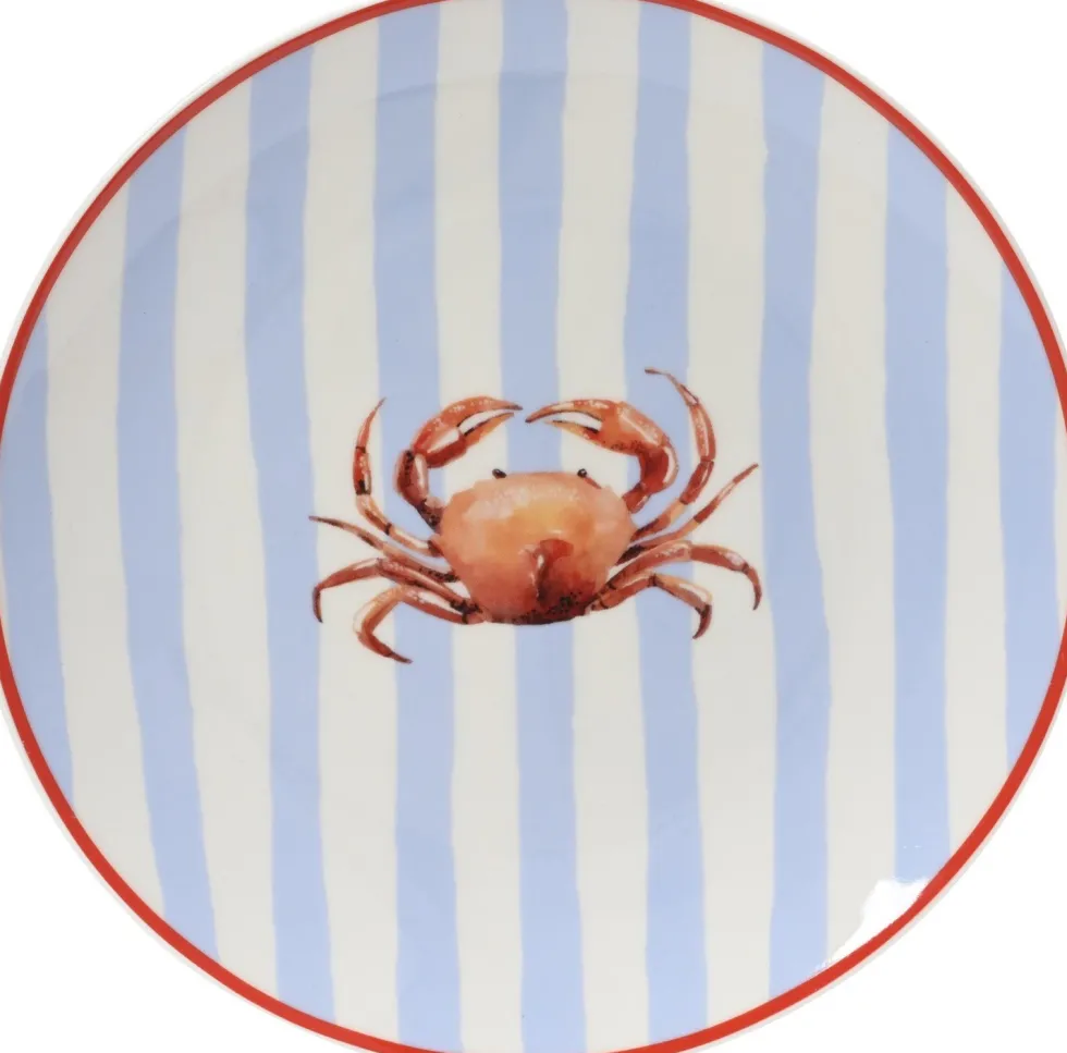Kitchen Goods & More ontbijtbord wit / blauw D 19,4 H 2 cm