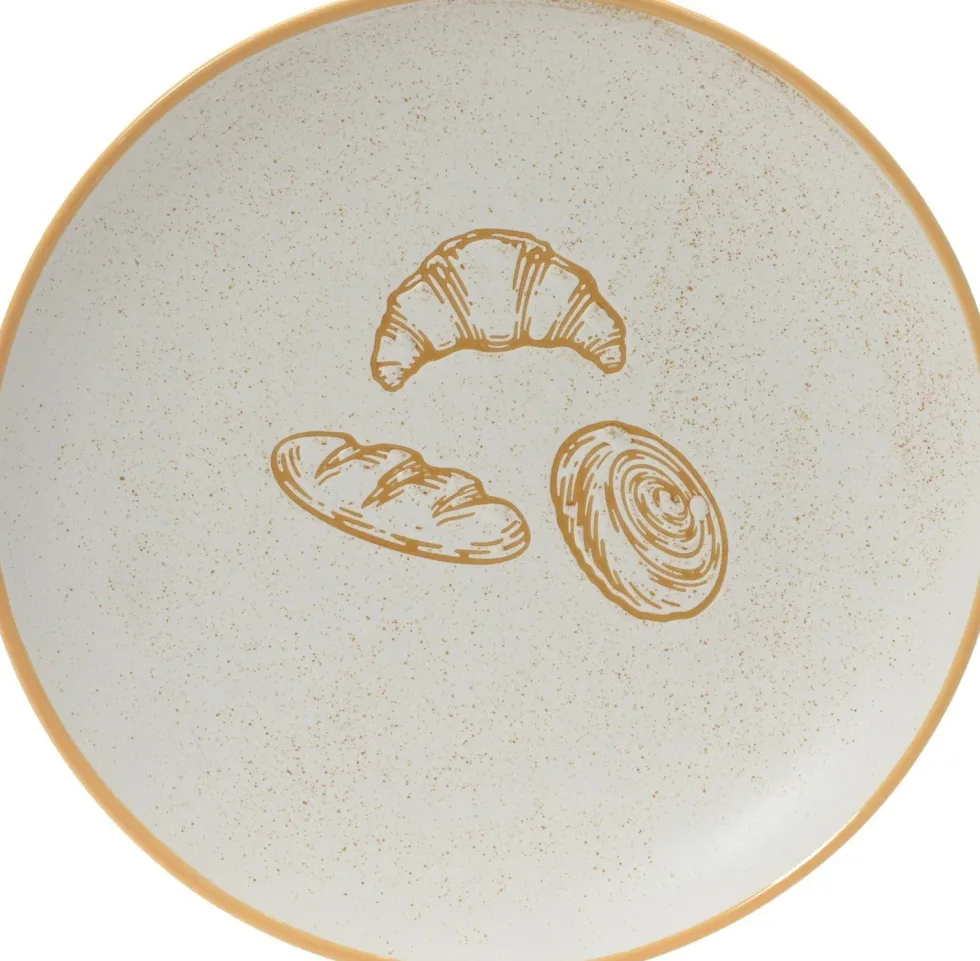 Kitchen Goods & More ontbijtbord Croissant wit / bruin D 21,4 H 2,8 cm