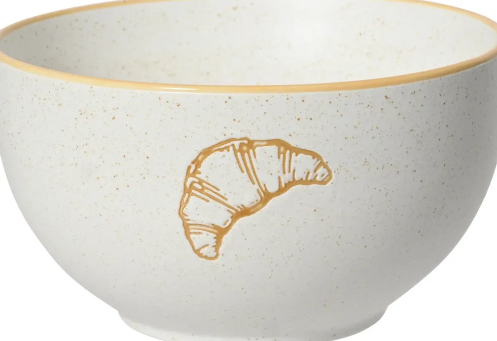 Kitchen Goods & More schaal Croissant wit / bruin D 13,2 H 7,3 cm