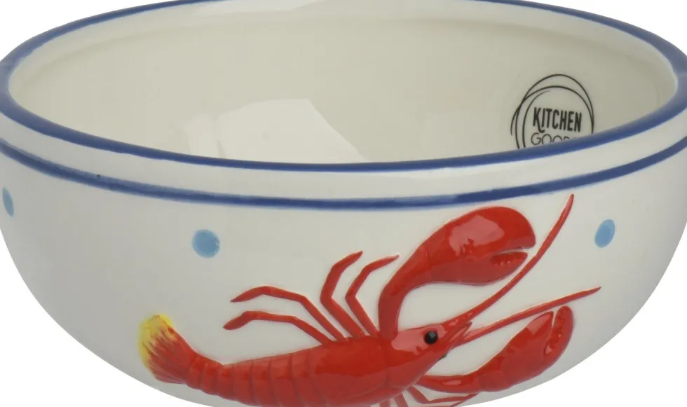 Kitchen Goods & More schaal Kreeft wit / blauw / rood D 15 H 6 cm