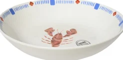 Kitchen Goods & More schaal wit / blauw D 20,4 H 4,5 cm