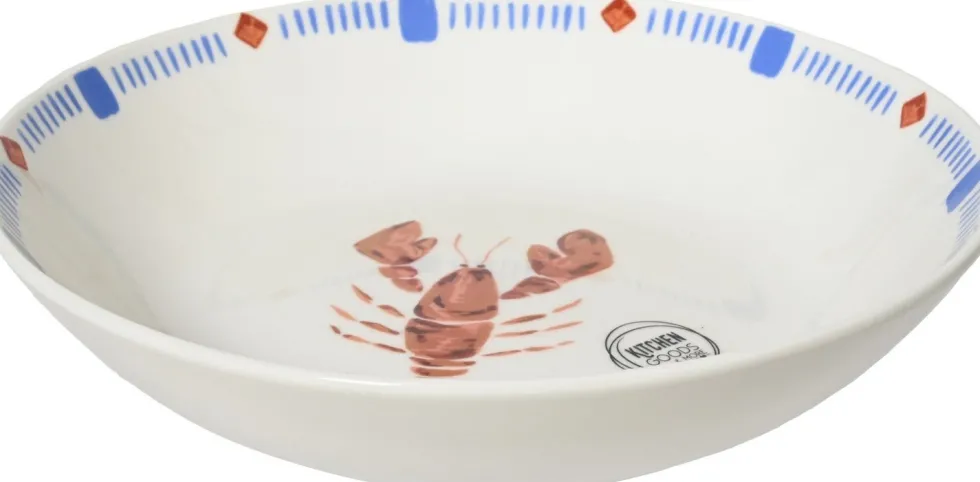 Kitchen Goods & More schaal wit / blauw D 20,4 H 4,5 cm