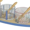 Kitchen Goods & More tapasset naturel / blauw 28,5 x 9 x 5,6 cm