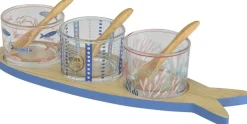 Kitchen Goods & More tapasset naturel / blauw 28,5 x 9 x 5,6 cm