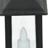 Lantaarn met LED kaars zwart 4,1 x 4,1 x 9 cm