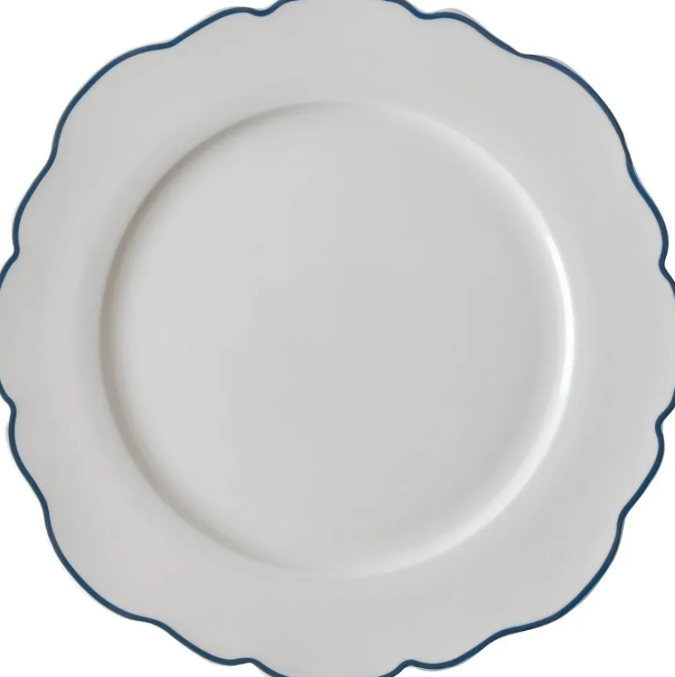 Laura Ashley dinerbord met geschulpte rand wit D 24,5 H 1,9 cm