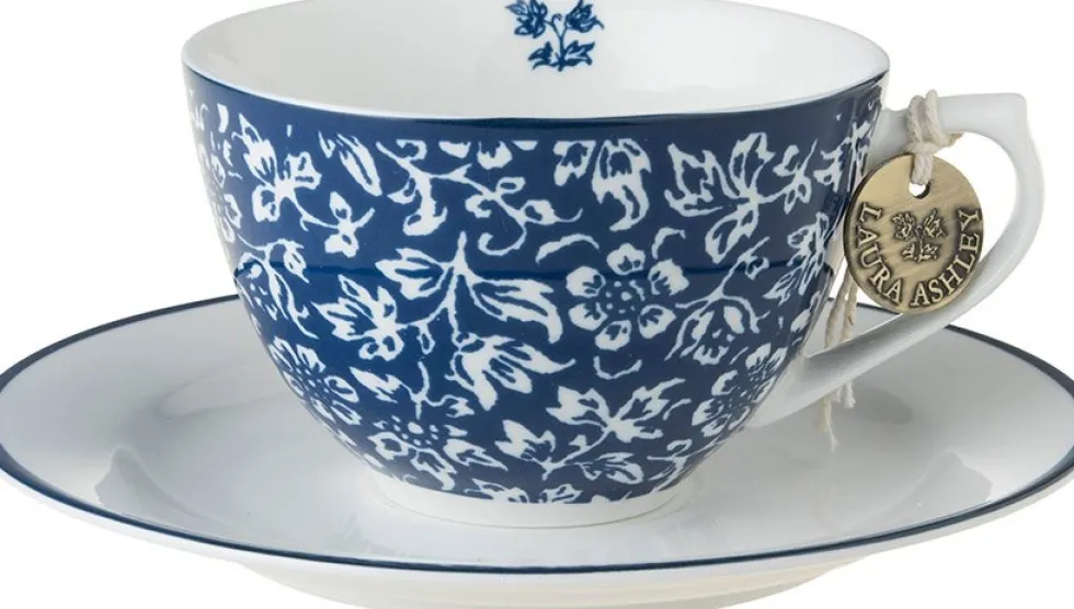 Laura Ashley kop en schotel Alyssa blauw 0,26 L