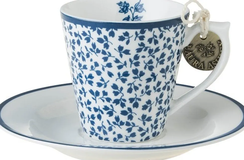 Laura Ashley kop en schotel Floris blauw 0,9 L